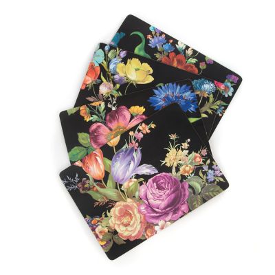 Flower Market Placemats - Black - Set of 4 image thirteen