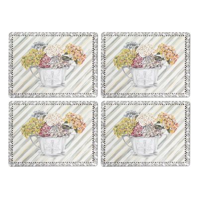 MacKenzieChilds Hotel Silver Cork Back Placemats Set of 4