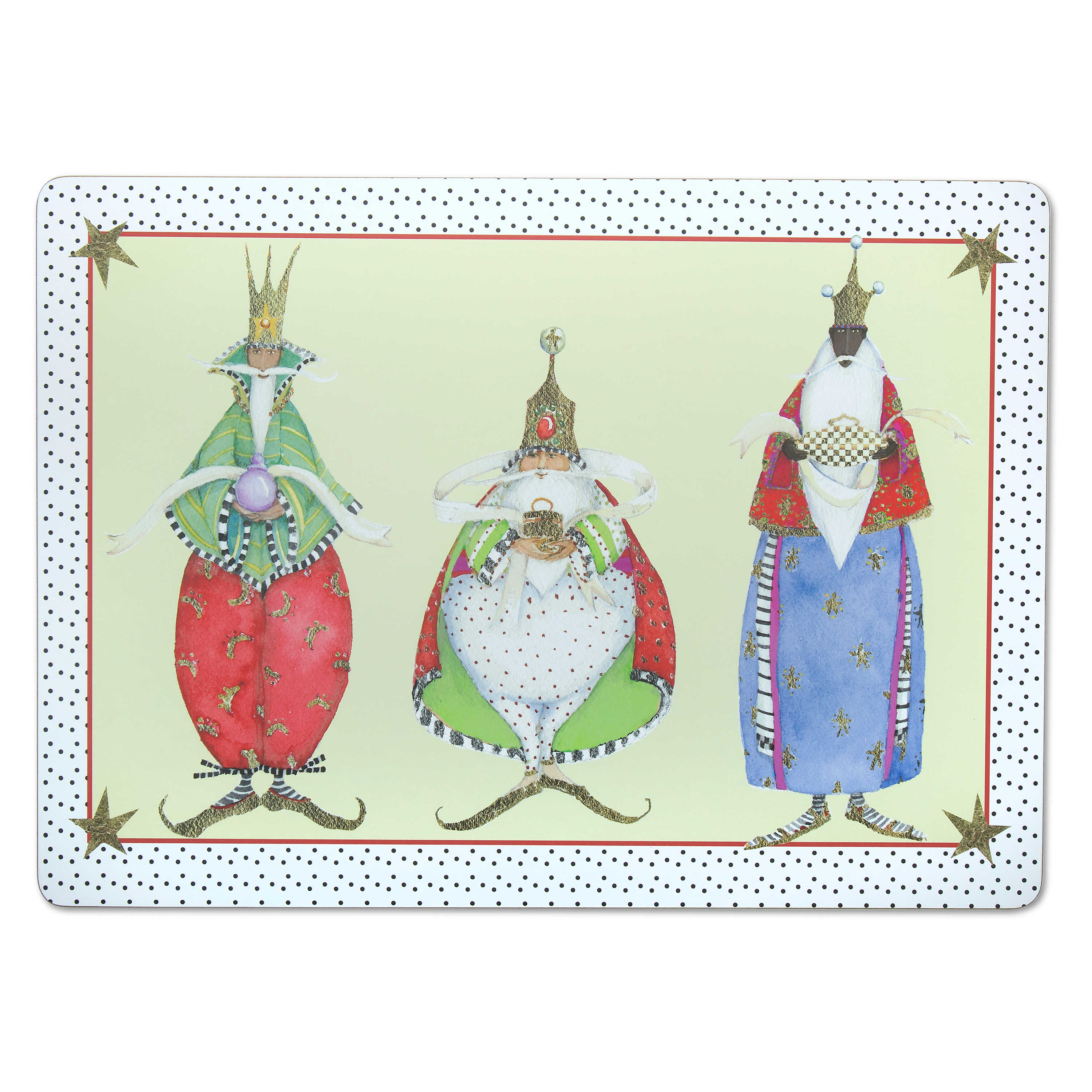 Patience Brewster Three Kings Cork Back Placemats - Set of 4 mackenzie-childs Panama 0