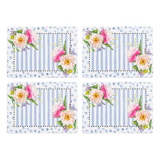 Wildflowers Cork Back Placemats - Blue - Set of 4 image two