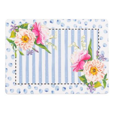 Wildflowers Blue Cork Back Placemats, Set of 4