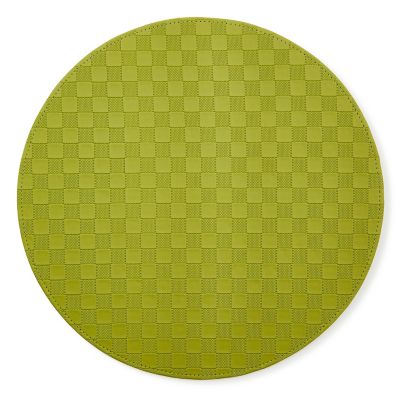 Green Check Faux Leather Placemat mackenzie-childs Panama 0