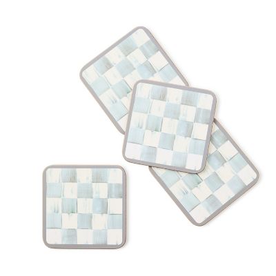 Sterling Check Cork Back Coasters, Set of 4 mackenzie-childs Panama 0