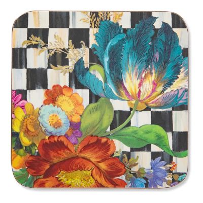 MacKenzie-Childs Courtly Check Cork Back Coasters - Set of 4