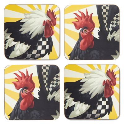 Sunrise Rooster Cork Back Coasters - Set of 4 mackenzie-childs Panama 0