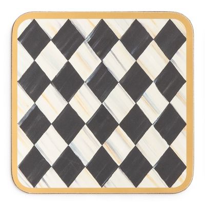 Courtly Harlequin Cork Back Coasters - Set of 4 mackenzie-childs Panama 0