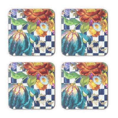 Royal Flower Market Cork Back Coasters - Set of 4 mackenzie-childs Panama 0