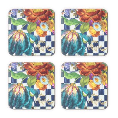 MacKenzie-Childs | Royal Flower Market Cork Back Coasters - Set of 4