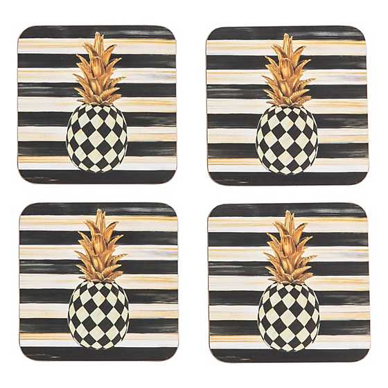 Pineapple Cork Back Coasters - Set of 4 image two
