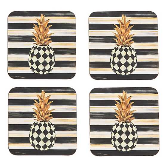 Pineapple Cork Back Coasters - Set of 4 image three