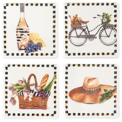 Vino Alfresco Coasters - set of 4 mackenzie-childs Panama 0