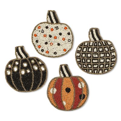 Pumpkin Palooza Beaded Coasters - Set of 4 mackenzie-childs Panama 0