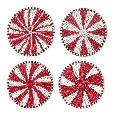 Peppermint Beaded Coasters, Set of 4 mackenzie-childs Panama 0