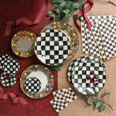 MacKenzie-Childs Courtly Check Cork Back Coasters - Set of 4