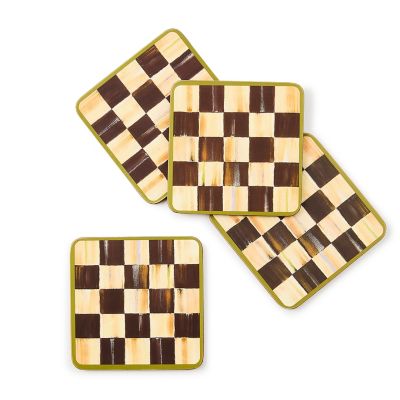 Courtly Check Cork Back Coasters, Set of 4