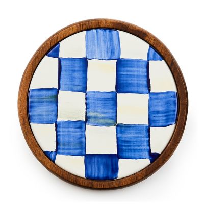 Royal Check Enamel Coasters, Set of 4