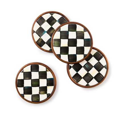 Courtly Check Enamel Coasters, Set of 4 mackenzie-childs Panama 0