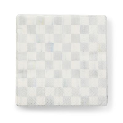 Sterling Check Cocktail Paper Napkins mackenzie-childs Panama 0