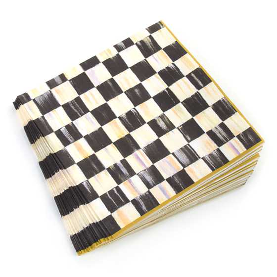 Dinner 20 per Pack MacKenzie-Childs Courtly Check Paper Napkins Gold 