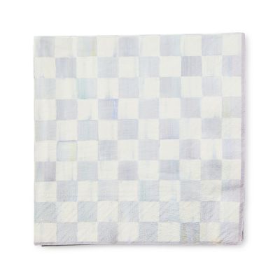 Sterling Check Dinner Paper Napkins mackenzie-childs Panama 0