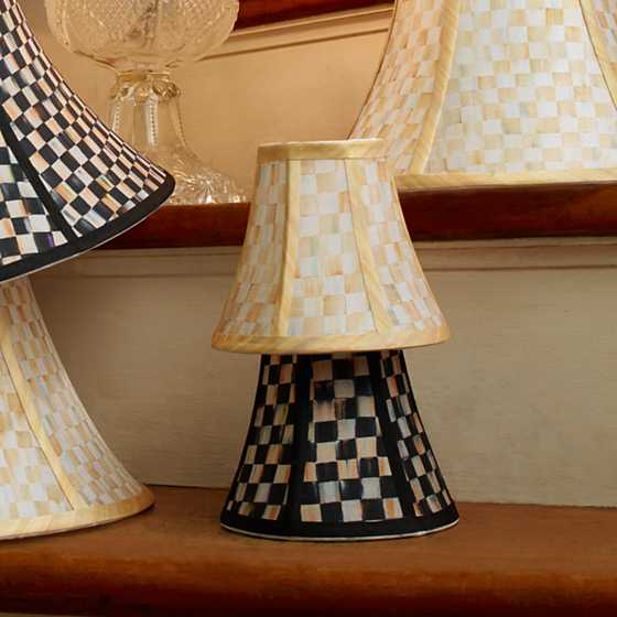 MacKenzie Childs COURTLY STRIPE Upscale Round Lamp CHANDELIER SHADE NEW  m18-4 