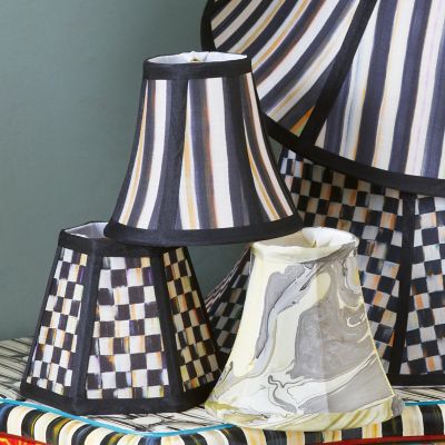 MacKenzie Childs COURTLY STRIPE Upscale Round Lamp CHANDELIER SHADE NEW  m18-4 