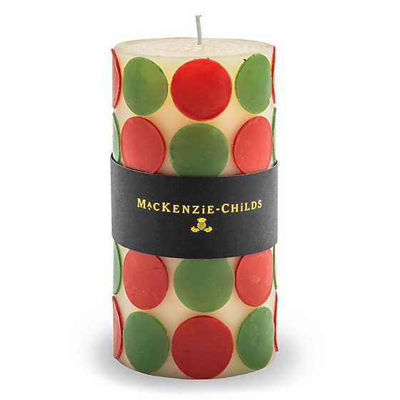 Macrodot Pillar Candle - 6" - Red  &  Green image three