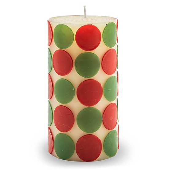 Macrodot 6" Red & Green Pillar Candle