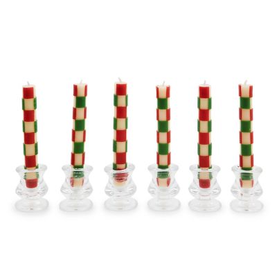 Check Red & Green Mini Dinner Candles, Set of 6 mackenzie-childs Panama 0