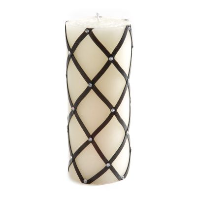 Fishnet Sparkle Pillar Candle - 6