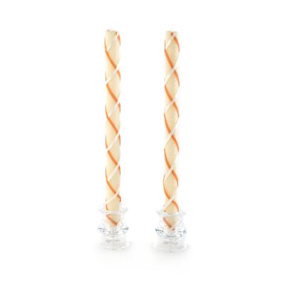 MacKenzieChilds Dinner Candles Clay & Ivory Set of 2