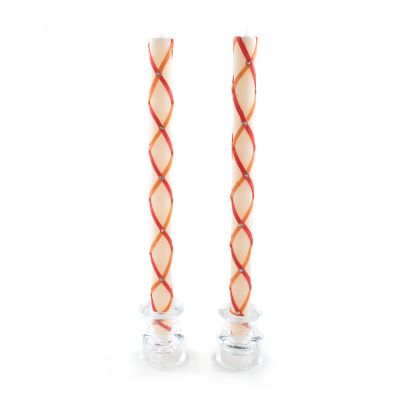 MacKenzieChilds Sparkly Dinner Candles Clay & Red Set of 2