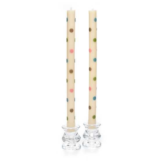 Multi Dots Pastel Dinner Candles, Set of 2