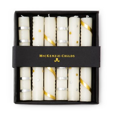 MacKenzie-Childs | Mini Gold & Silver Dinner Candles, Set of 6