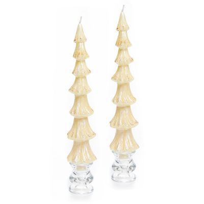 Tree Dinner Candles - 12" - Ivory - Set of 2