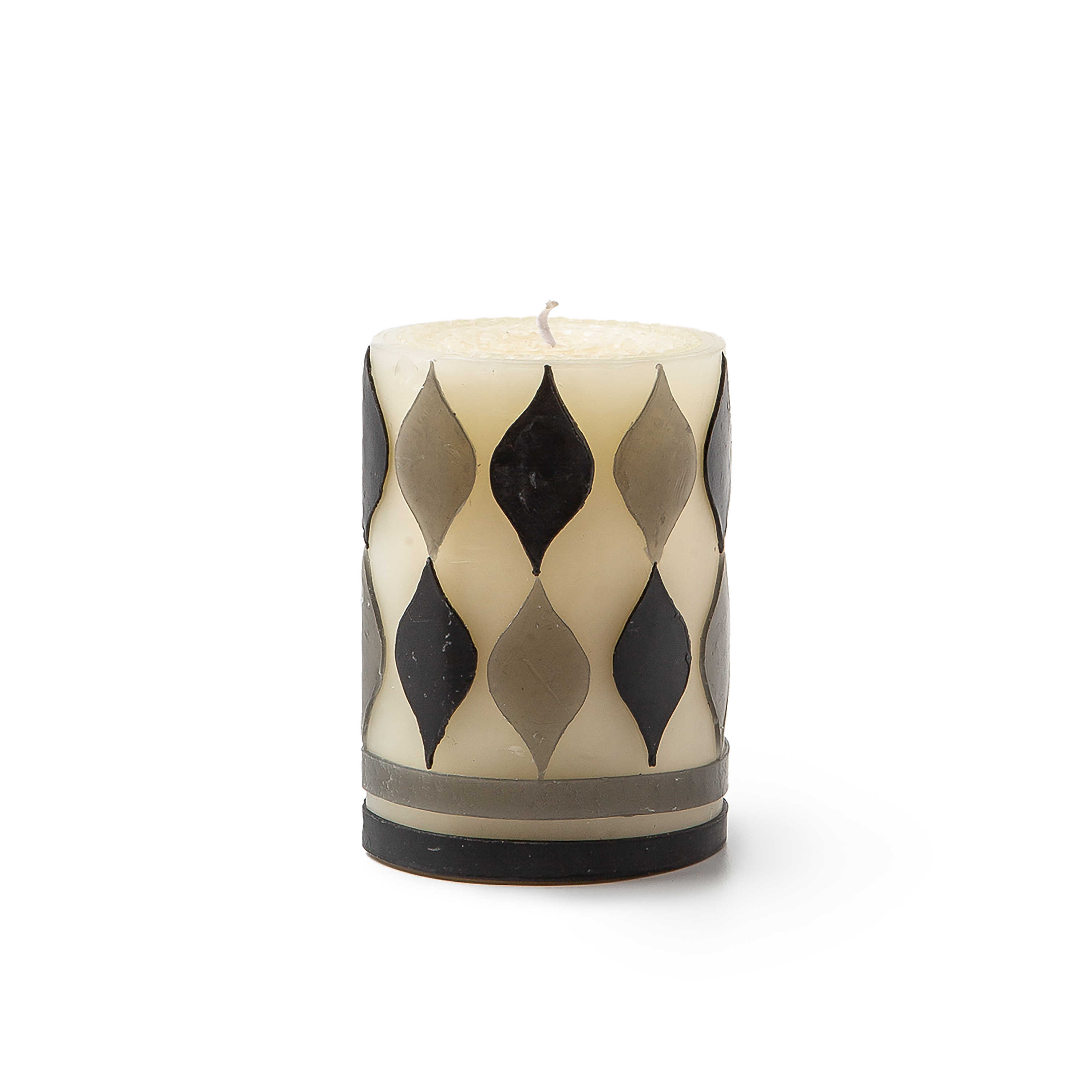 Marquee Pillar Candle - Black & Grey - 4