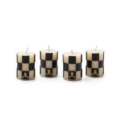 Check Black & Ivory Votives, Set of 4 mackenzie-childs Panama 0