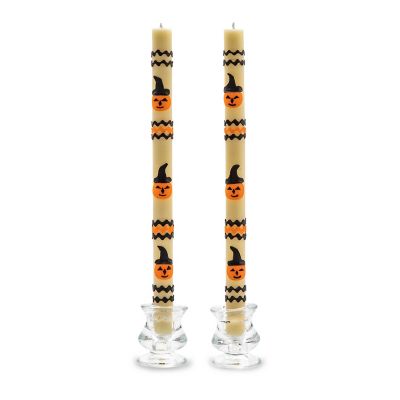 Jack O' Lantern Dinner Candles - Set of 2 image two