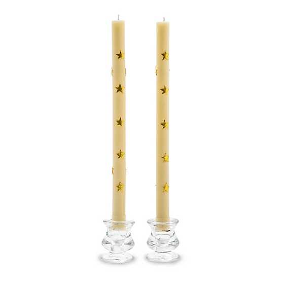 Stars Dinner Candles - Gold - Set of 2 image two