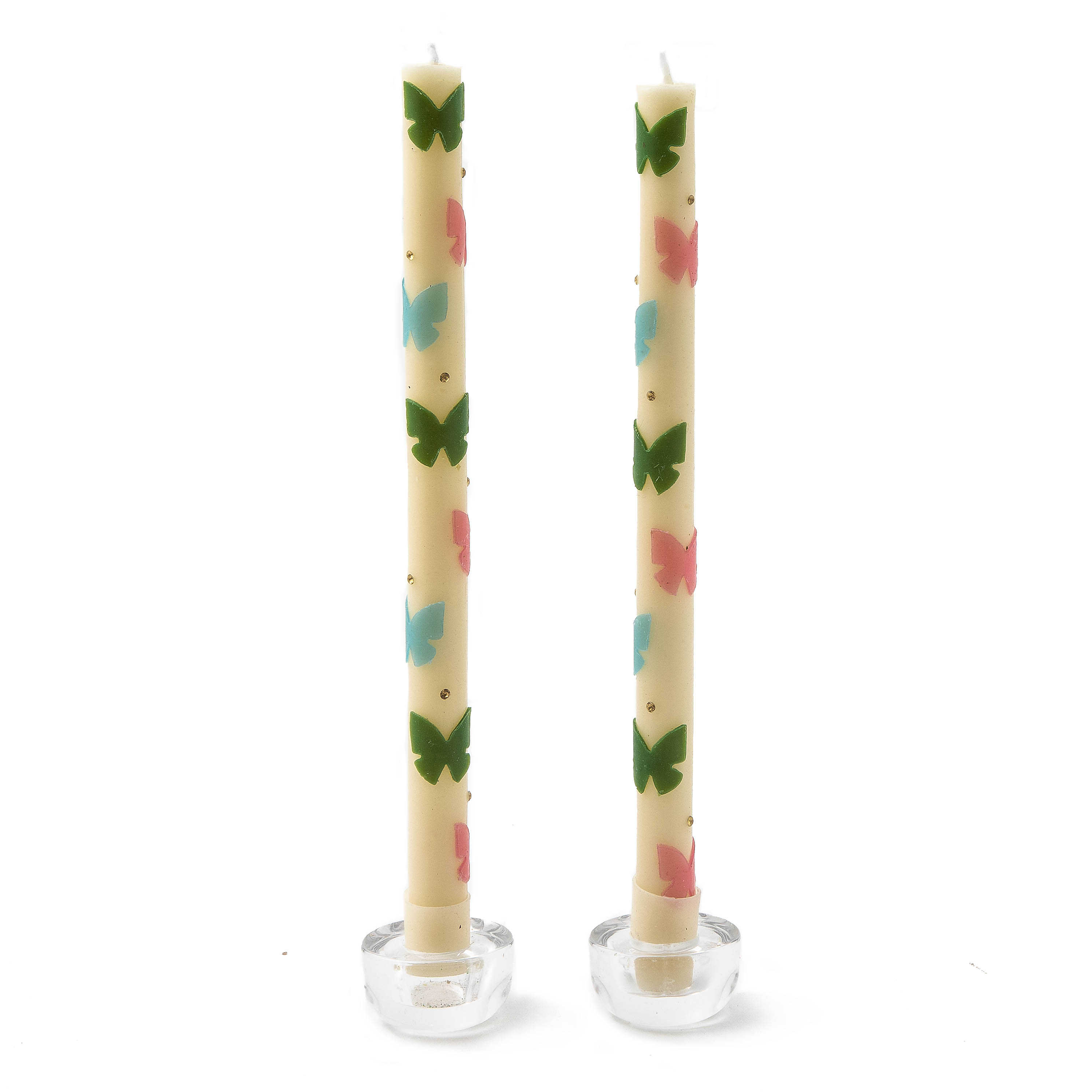 Butterfly Pastel Dinner Candles, Set of 2 mackenzie-childs Panama 0