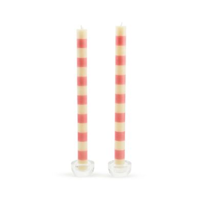 Bands Pink Dinner Candles, Set of 2 mackenzie-childs Panama 0