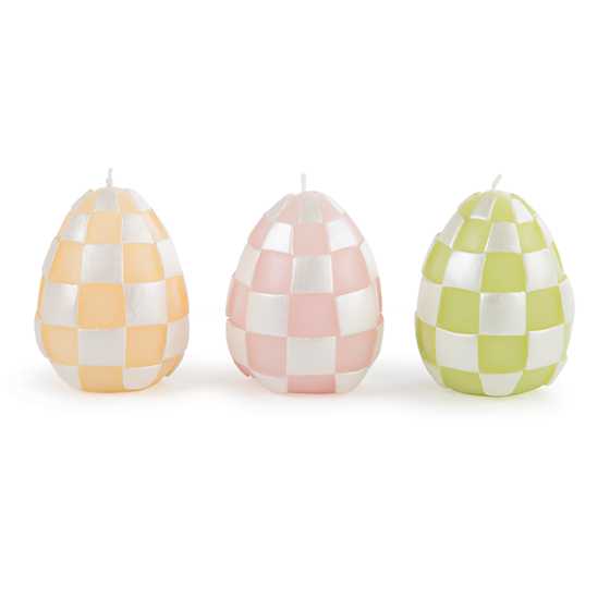 Pastel Egg Candles - Set of 3