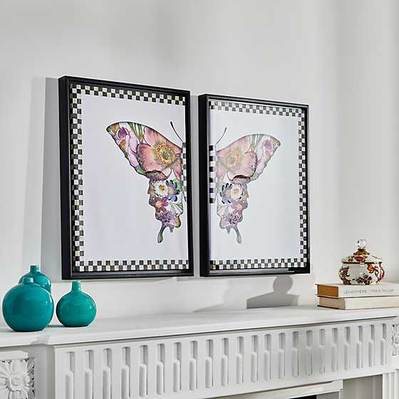 Flower Market Butterfly Wall Art - Set of 2 image two