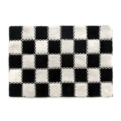 Mackenzie Childs Covent Square Bath Rug Black White