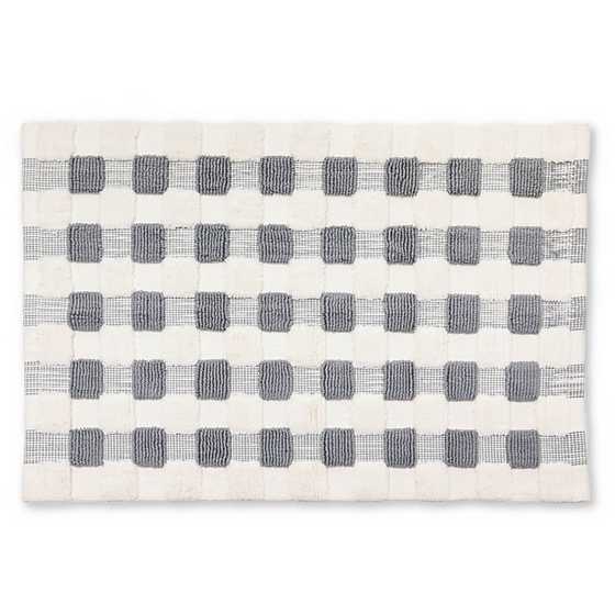 Texture Check Basic Bath Rug - Sterling and White