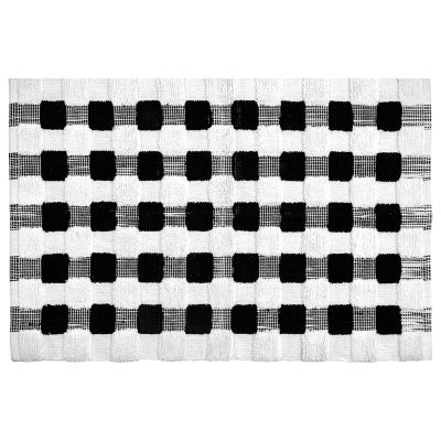 Texture Check Basic Bath Rug - Black and White mackenzie-childs Panama 0