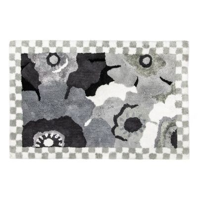 Always Flowers Bath Rug - Grey