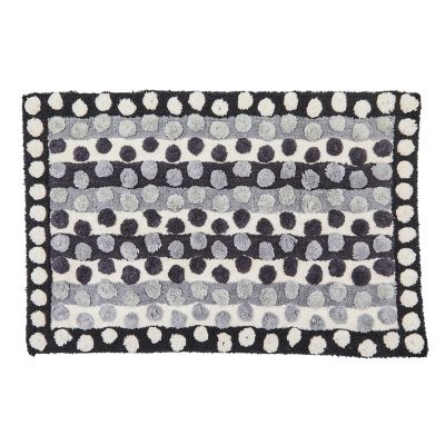 Stripe & Dot Grey Bath Rug mackenzie-childs Panama 0