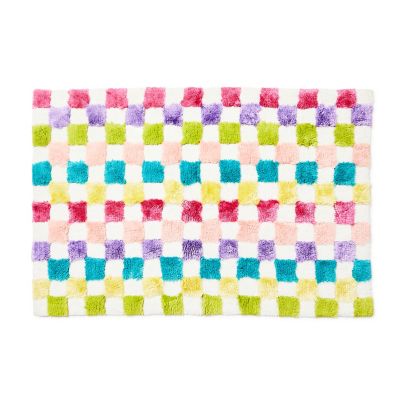 Rainbow Micro Check Bath Rug mackenzie-childs Panama 0