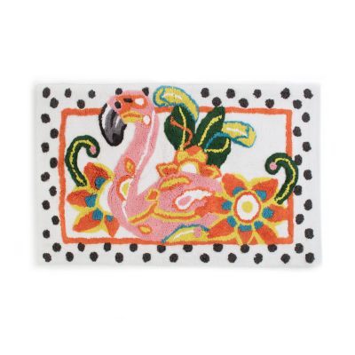 Mackenzie Childs Flamingo Standard Bath Rug